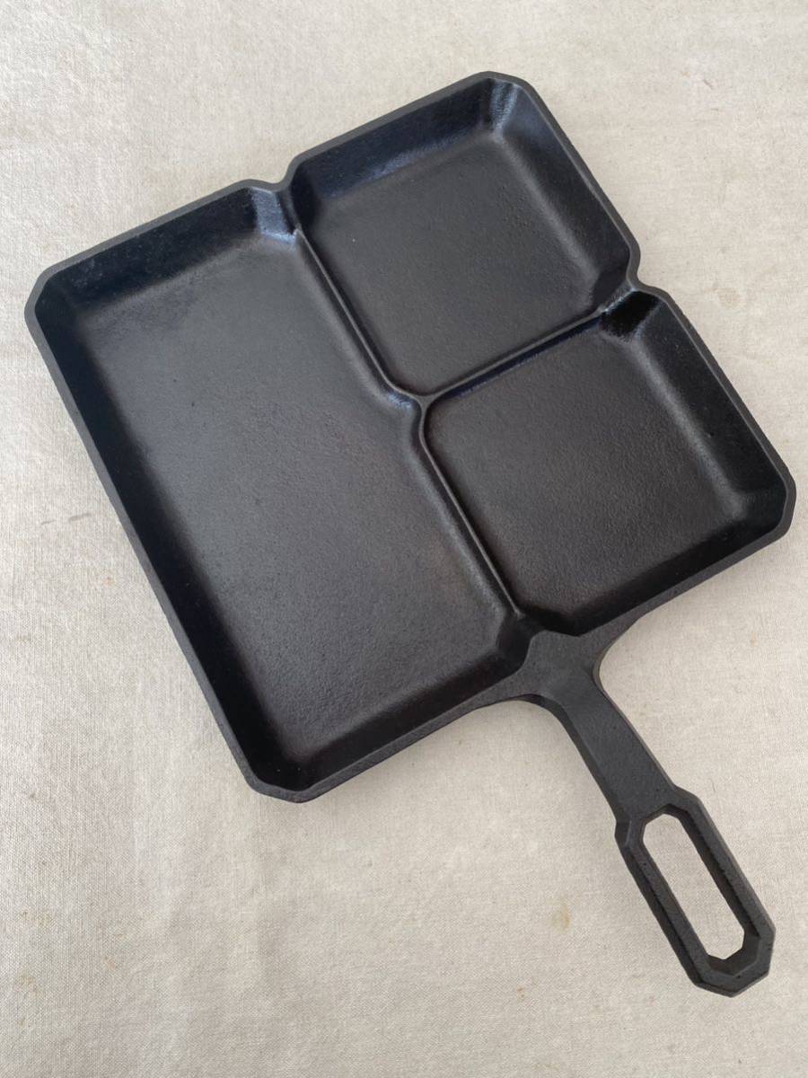 希少 40s グリスウォルド ブレックファスト スキレット ビンテージ Griswold breakfast skillet 666 スクエア キャンプギア アイアンの画像3