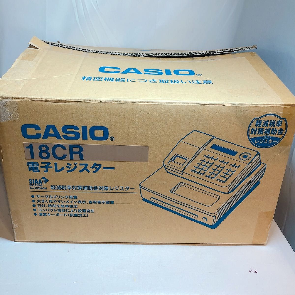 【美品】18CR カシオ 電子レジスター カギ付 サーマルロールペーパー付属 CASIO