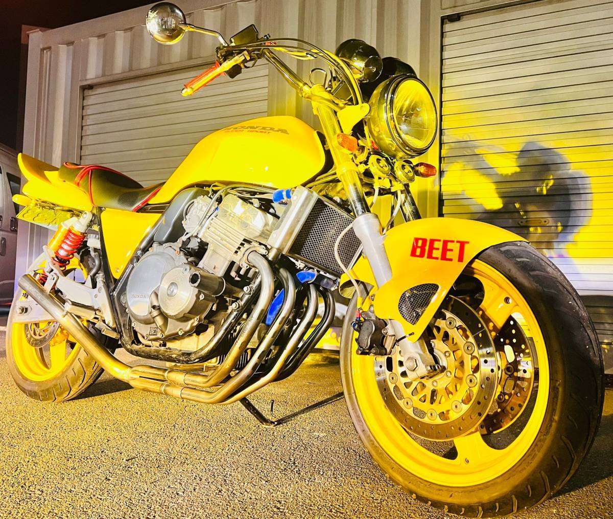 REDSTAGE CB400SF NC31 飛燕 バージョンS 4-2-1 オリジナルマフラー メッキ レッドステージ HONDA 旧車 BEET 当時物 オリジナル CB 400 SF_画像1