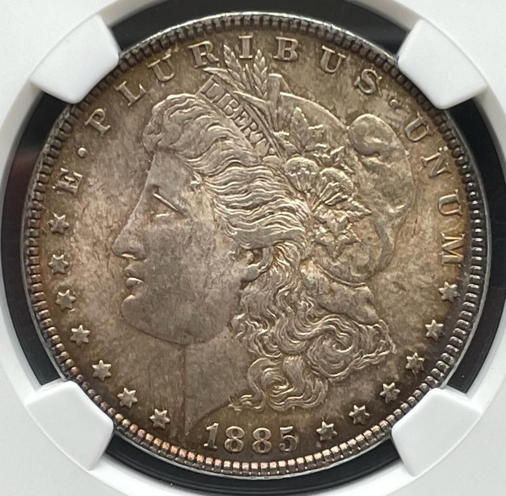 限界値下げ】モルガンダラー 1885年 銀貨 NGC MS62 トーン-