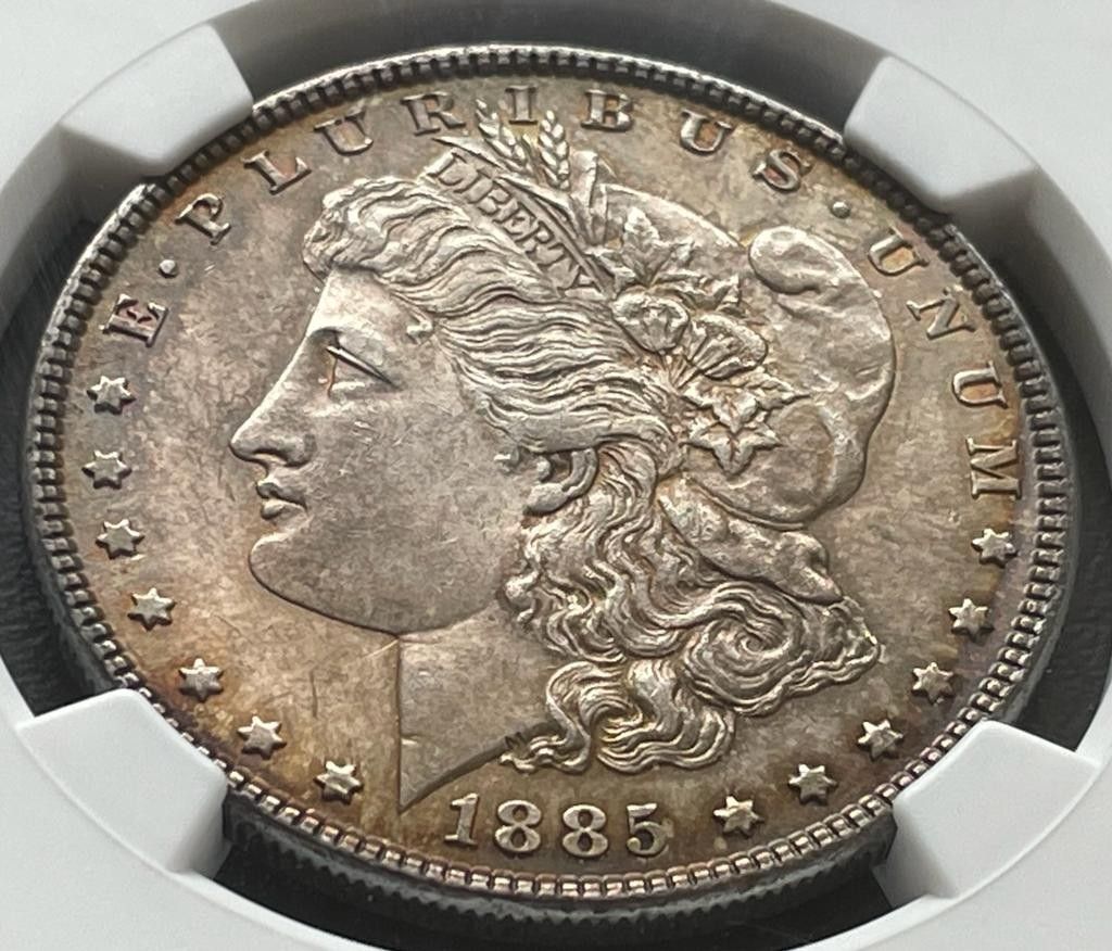 限界値下げ】モルガンダラー 1885年 銀貨 NGC MS62 トーン-