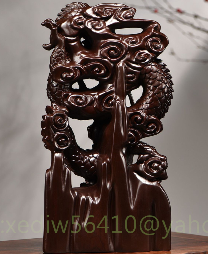 黒檀木彫り龍置物実木家居居間動物装飾 高さ30CM_画像4