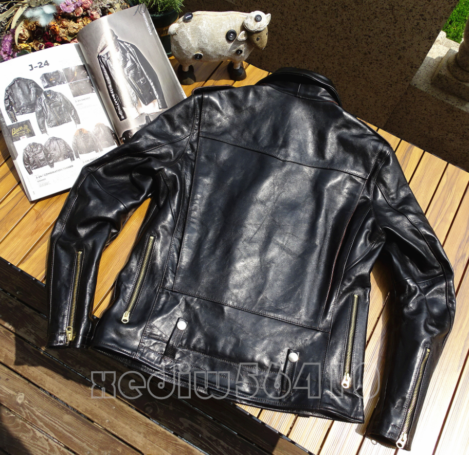  new arrival * high quality tea core horse leather leather jacket original leather Horse Hyde ... leather jacket bike leather American Casual men's S~5XL
