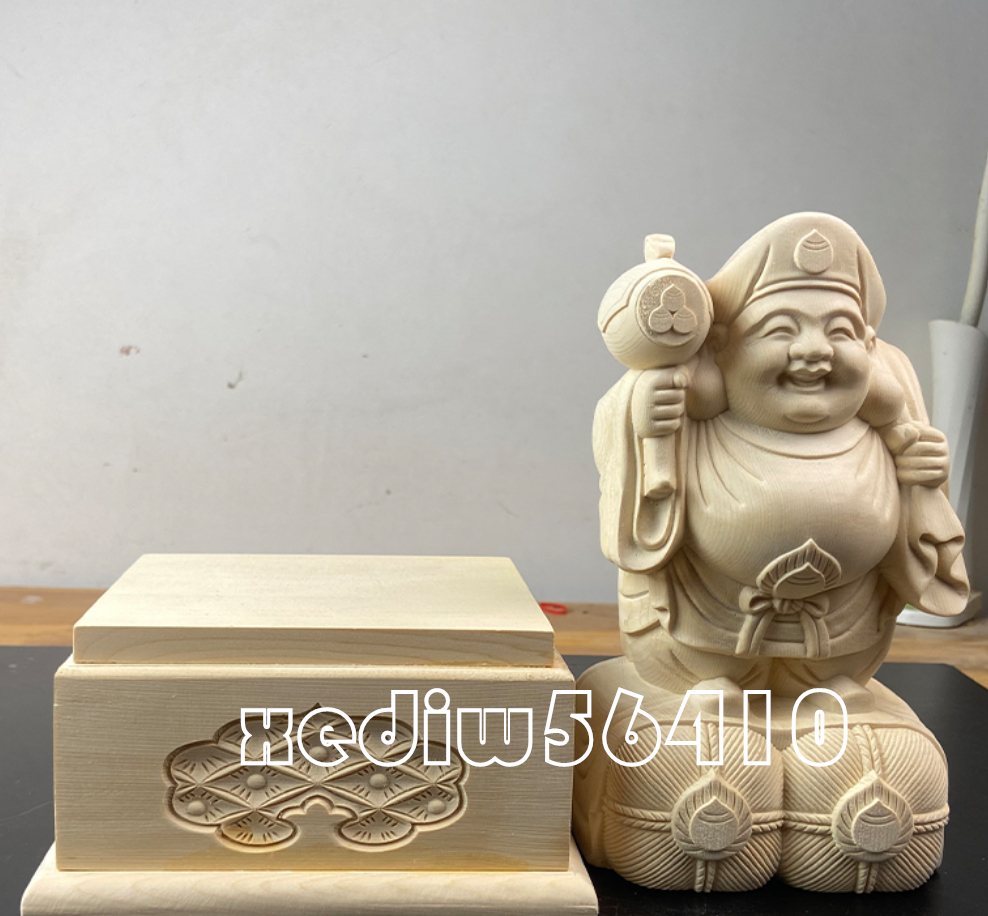 新入荷★極上品 総檜材 大黒天立像 七福神 仏教工芸品　木彫仏教　精密彫刻　仏師で仕上げ品 _画像5