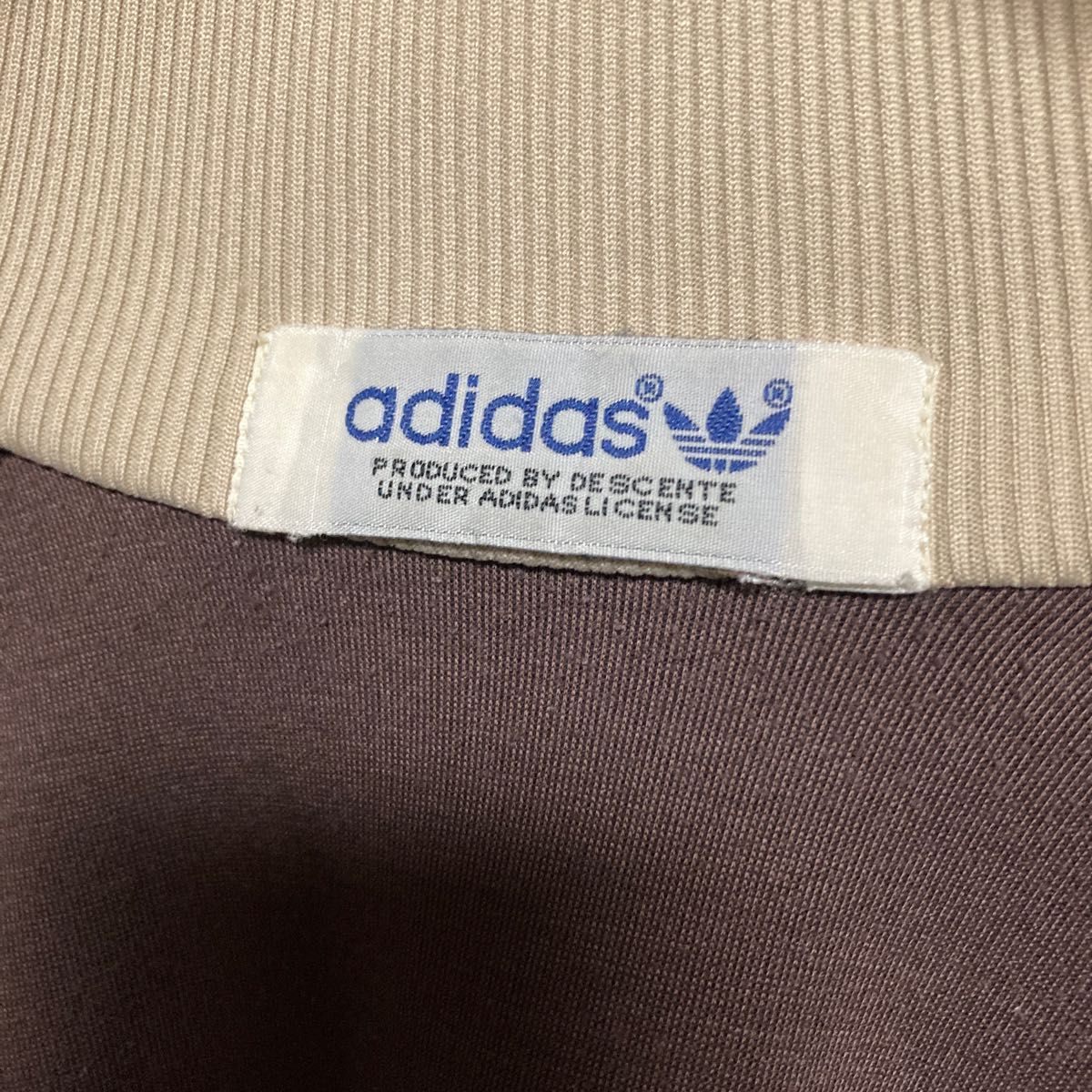 80s adidas アディダス ジャージ デサント 茶 在原みゆ紀 ブラウン ベージュ 茶色 XL ビッグサイズ