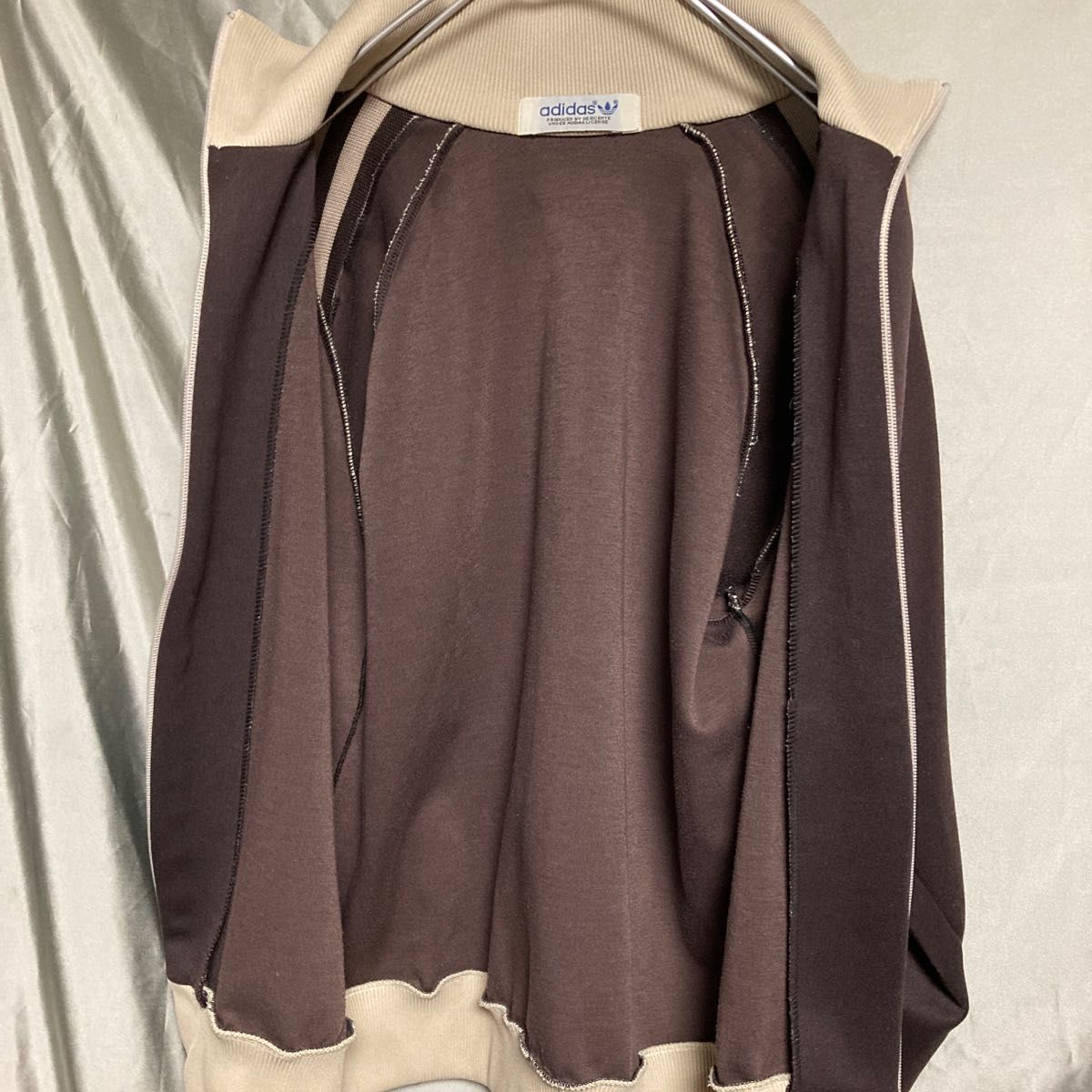 80s adidas アディダス ジャージ デサント 茶 在原みゆ紀 ブラウン ベージュ 茶色 XL ビッグサイズ