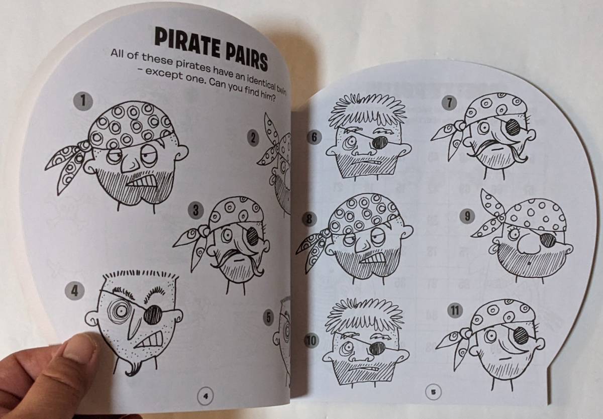 7歳以上向け「Pirate Puzzles」/パズル/迷路/間違い探し/単語探し/解答あり/ペーパーバック/英語/海賊_画像4