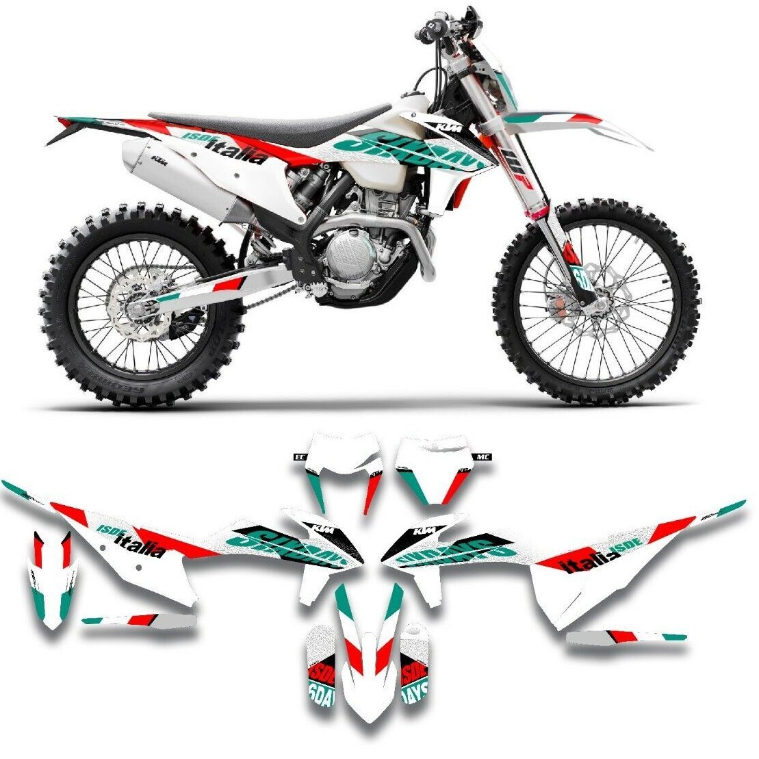 カスタム グラフィック デカール ステッカー 車体用 / KTM EXC XC ( 2020 - 2021 ) KTM SX ( 2020 - 2021 ) ITALIA_画像1