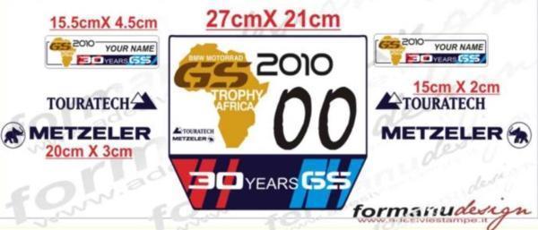 グラフィック デカール ステッカー 車体用 / ゼッケンプレート BMW GS TROPHY アフリカ 2010 BMW GSト_画像1