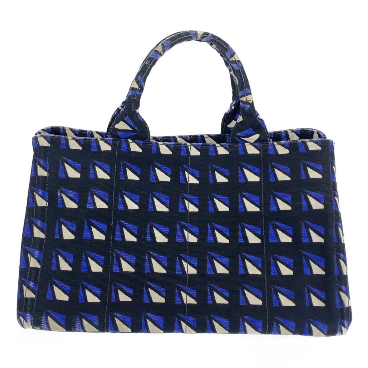 PRADA プラダ カナパ ブラック ブルー ホワイト キャンバス 2way