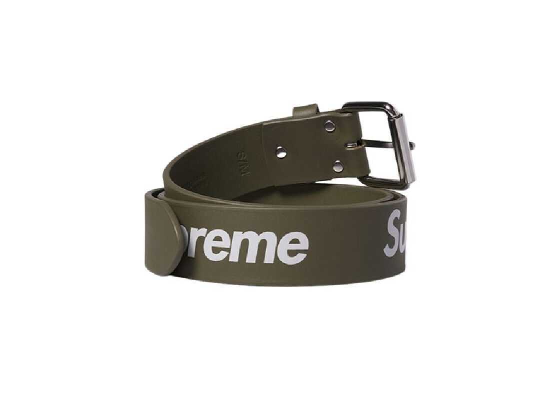 殿堂殿堂Supreme Repeat Leather Belt Olive L XL ベルト | purcellcom.com