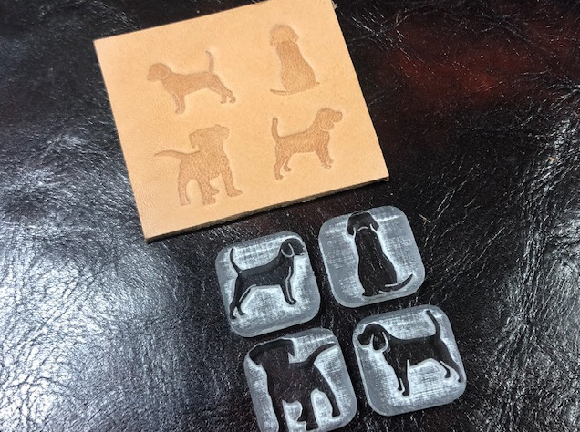 D-31　アクリル刻印　「ビーグル犬　シルエット　４個セット」20ｍｍ×20ｍｍ_画像4