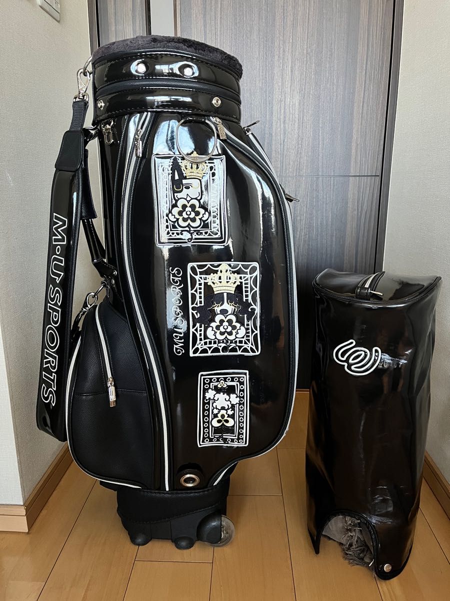 良品!MU SPORTSミエコウエサコ キャスター付きキャディバッグ