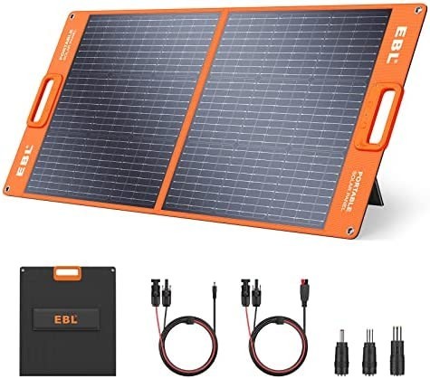 新品送料無料】EBL ソーラーパネル 100W 20V 折りたたみ式ソーラー