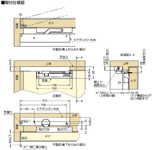 【新品送料無料】スガツネ工業 ランプ印 ラプコンドアダンパー LDD-S型 LDD-S-R WT 右吊元用 ホワイト_画像3