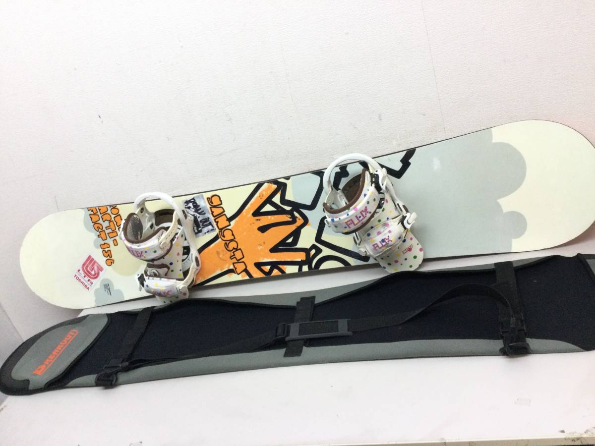 スノーボード板 ROME ローム 155cm ビンディング付き FLUX BREAKOUT 