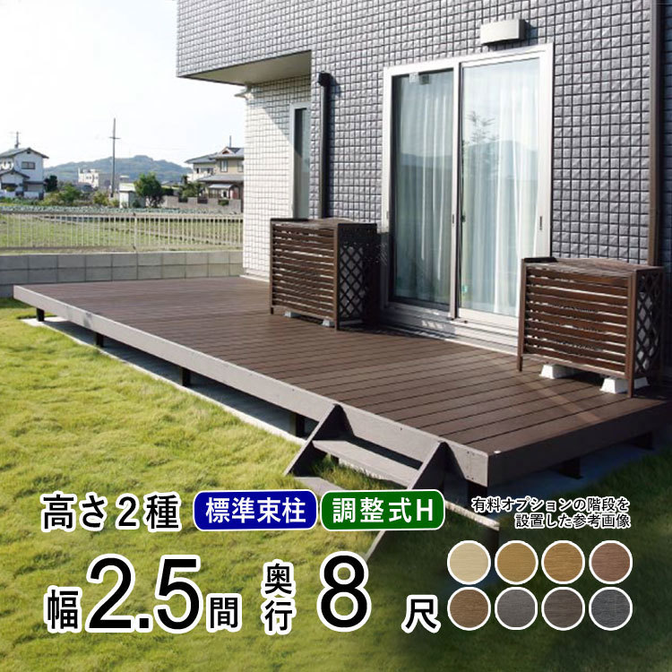 【メーカー公式ショップ】 ウッドデッキ DIY 四国化成 ファンデッキHG 人工木 樹脂 2.5間×8尺 ベランダ 人工木 樹脂 セット キット 工事用材料 【メーカー公式ショップ】 ウッドデッキ DIY 四国化成 ファンデッキHG 人工木 樹脂 2.5間×8尺 ベランダ 人工木 樹脂 セット キット 工事用材料