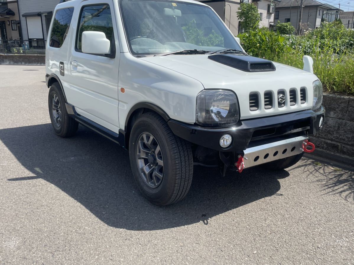 新品未塗装　JB23 ジムニー　JIMNY フロントバンパー　エアロ　フォグあり　黒ゲルコート　ショートバンパー_画像2