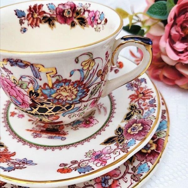 豪華 素敵 メイソンズ ブロケードBrocade トリオ カップ&ソーサー