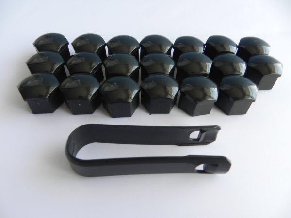 ◆汎用品 17mm◆ナット☆クロ黒 カバー キャップ ホイール ボルト☆ABS強化プラスチック 20個セット価格/工具付き_画像3