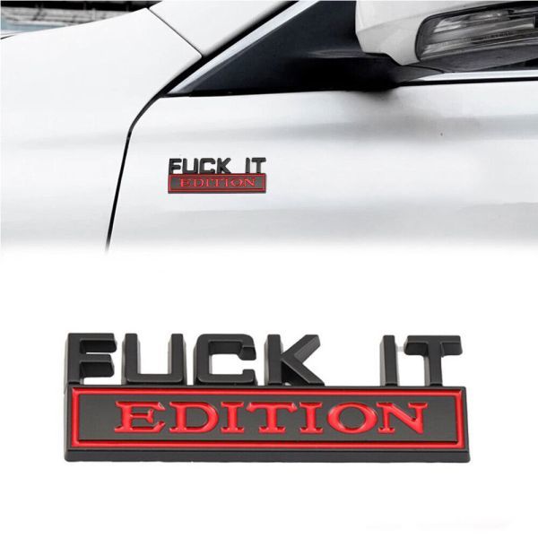 ◆新品◆ FUCK-IT EDITION◆ Fuck it! (くそったれ！ ちくしょう！ やめろ！）/ 自動車 バイク 平面☆ABS ステッカー黑赤_画像3