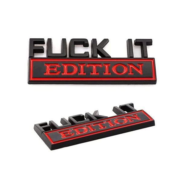 ◆新品◆ FUCK-IT EDITION◆ Fuck it! (くそったれ！ ちくしょう！ やめろ！）/ 自動車 バイク 平面☆ABS ステッカー黑赤_1枚の価格