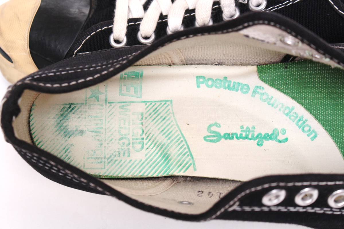 美品☆60's USA製 コンバース ジャックパーセル つま黒 US9 黒 美品☆60's USA製 コンバース ジャックパーセル つま黒 US9 黒