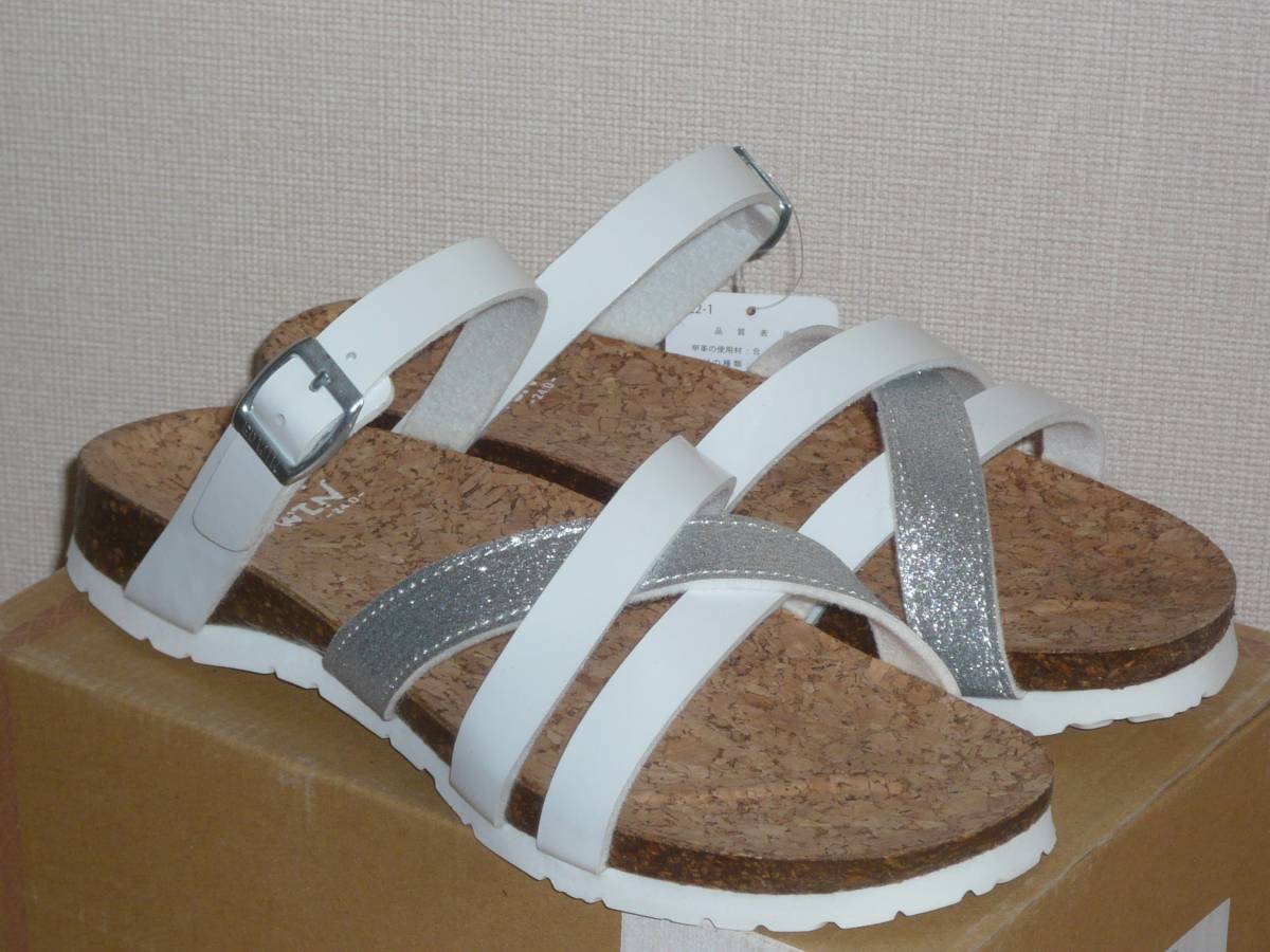 7**** prompt decision! new goods EDWIN/ Edwin EW9460 white 24.0cm sandals mail outside fixed form possible cork 