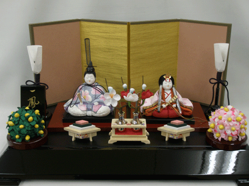 ☆【小さなおひなさま】 木目込 錦雛 皇(すめらぎ)セット　巖槻人形共同組合