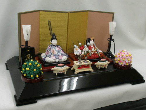 ☆【小さなおひなさま】 木目込 錦雛 皇(すめらぎ)セット　巖槻人形共同組合