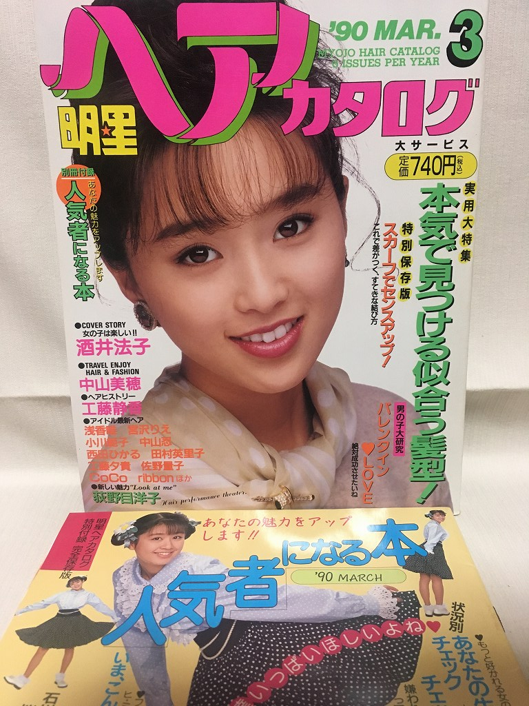 明星ヘアカタログ☆1990年3月号酒井法子・中山美穂・工藤静香 明星ヘアカタログ☆1990年3月号酒井法子・中山美穂・工藤静香