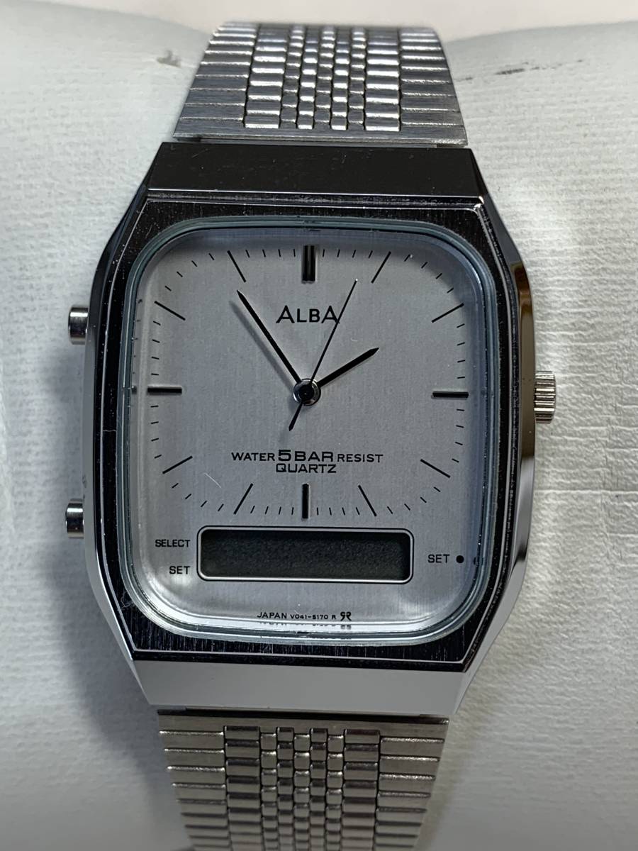 A823 腕時計　SEIKO/セイコー　ALBA/アルバ　V041-5120 デジアナ・アナデジ　クォーツ　シルバー_画像1