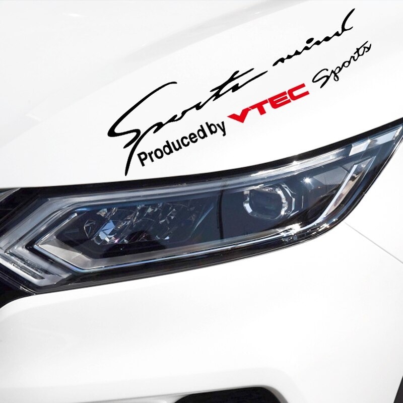 カーステッカー ロゴ Sports mind Produced by VTEC sports 黒文字 白文字 40×9.6cm ☆新品送料無料☆ ホンダ HONDA 外装 ドレスアップ_黒文字