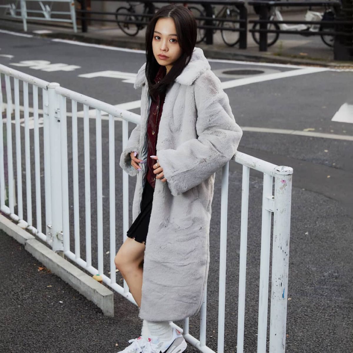 新品 定価27500円 Sサイズ ナイキ NIKE BIG SWOOSHU LONG FUR JACKET ロング ファー コート