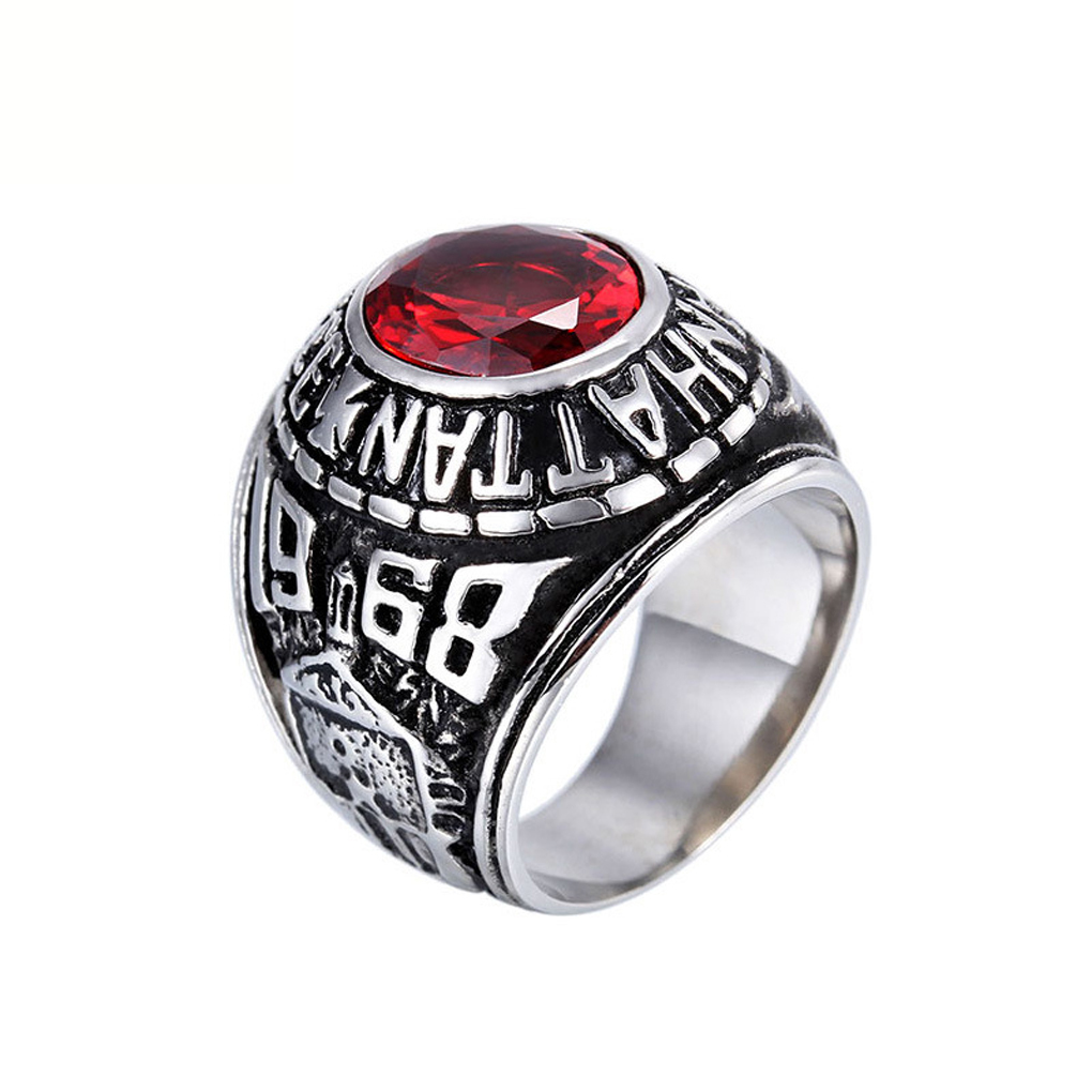 PW 60239 высокое качество 316L нержавеющая сталь Manhattan кольцо "college ring" красный чёрный синий зеленый серебряный золотой. 7 цвет возможно выбор кольцо условия есть бесплатная доставка 