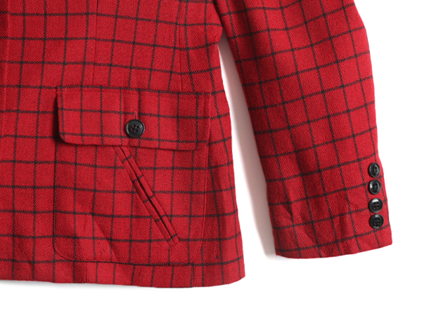  неиспользуемый товар 90s USA производства # LAUREN Ralph Lauren проверка шерсть жакет ( 8 женский M степени ) 90 годы новый товар Polo POLO блузон 