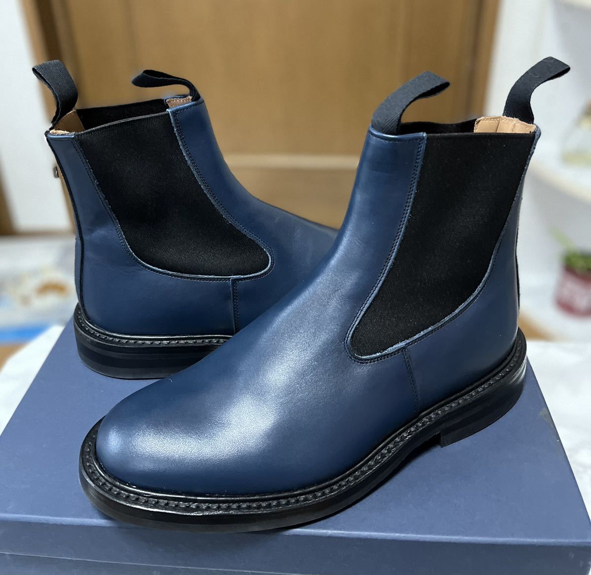 トリッカーズ サイドゴアブーツ tricker's ネイビー ジョンロブ チャーチnavy_画像2