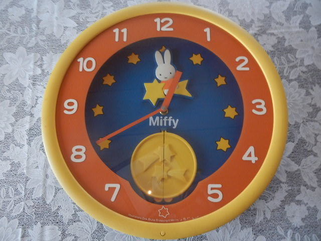  Miffy настенные часы [ из .. часы ] приспособление мелодия - имеется диаметр 37cm заяц Cara двоякое применение miffy коллекция часы 