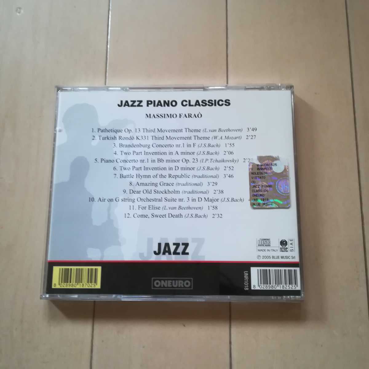 送料込み　即決　CD JAZZ PIANO CLASSIC イタリアで購入　クラシック　BGMに