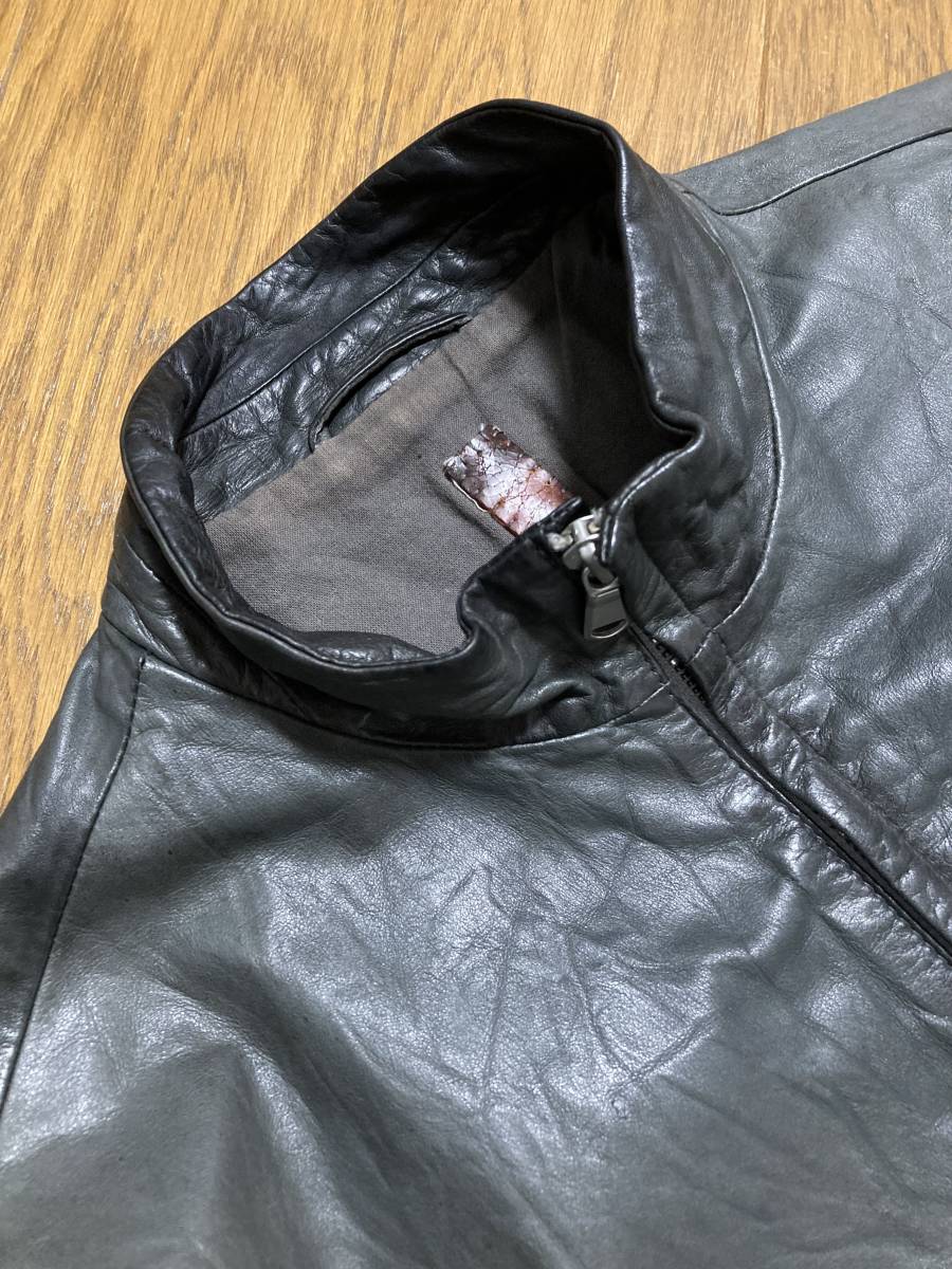 [LAYER-0] 06SS the first period H JACKET washer bru leather jacket Single Rider's 48 original leather Italy made re year Zero 