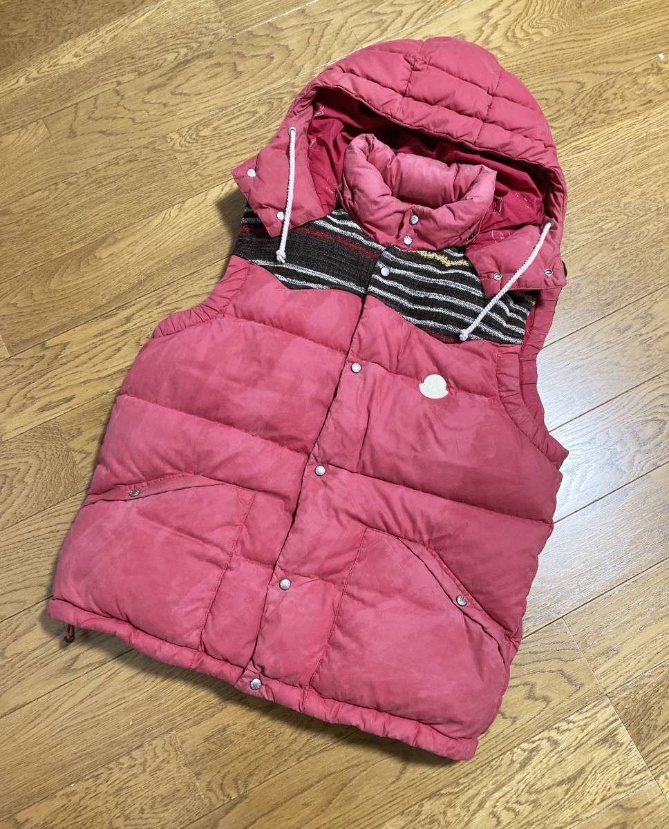 [MONCLER V] GYANTSE GILET ヴィンテージ加工 ダウンベスト 2 レッド ルーマニア製 モンクレールブイ VISVIM ビズビム_画像1