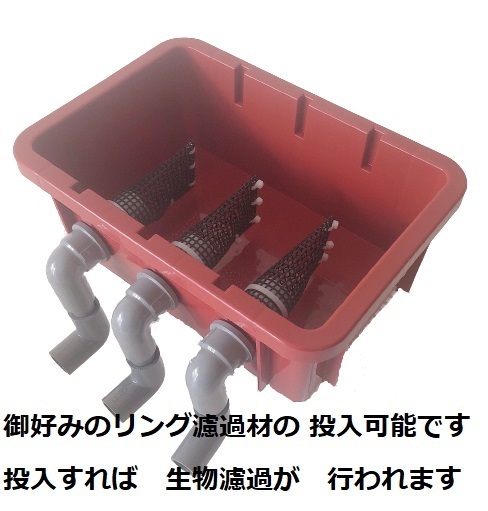 植物兵器搭載　硝酸塩対策 低価格で 高性能な ワインレッドの ３段濾過槽　豆苗タイプ　8_画像6