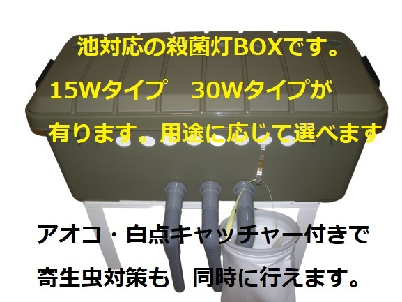 【驚きの値段で】 池対応 殺菌灯BOX ワイドセット 殺菌灯15W モーター アオコ白点キャッチャー付き 5 感染症対策、殺菌 【驚きの値段で】 池対応 殺菌灯BOX ワイドセット 殺菌灯15W モーター アオコ白点キャッチャー付き 5 感染症対策、殺菌