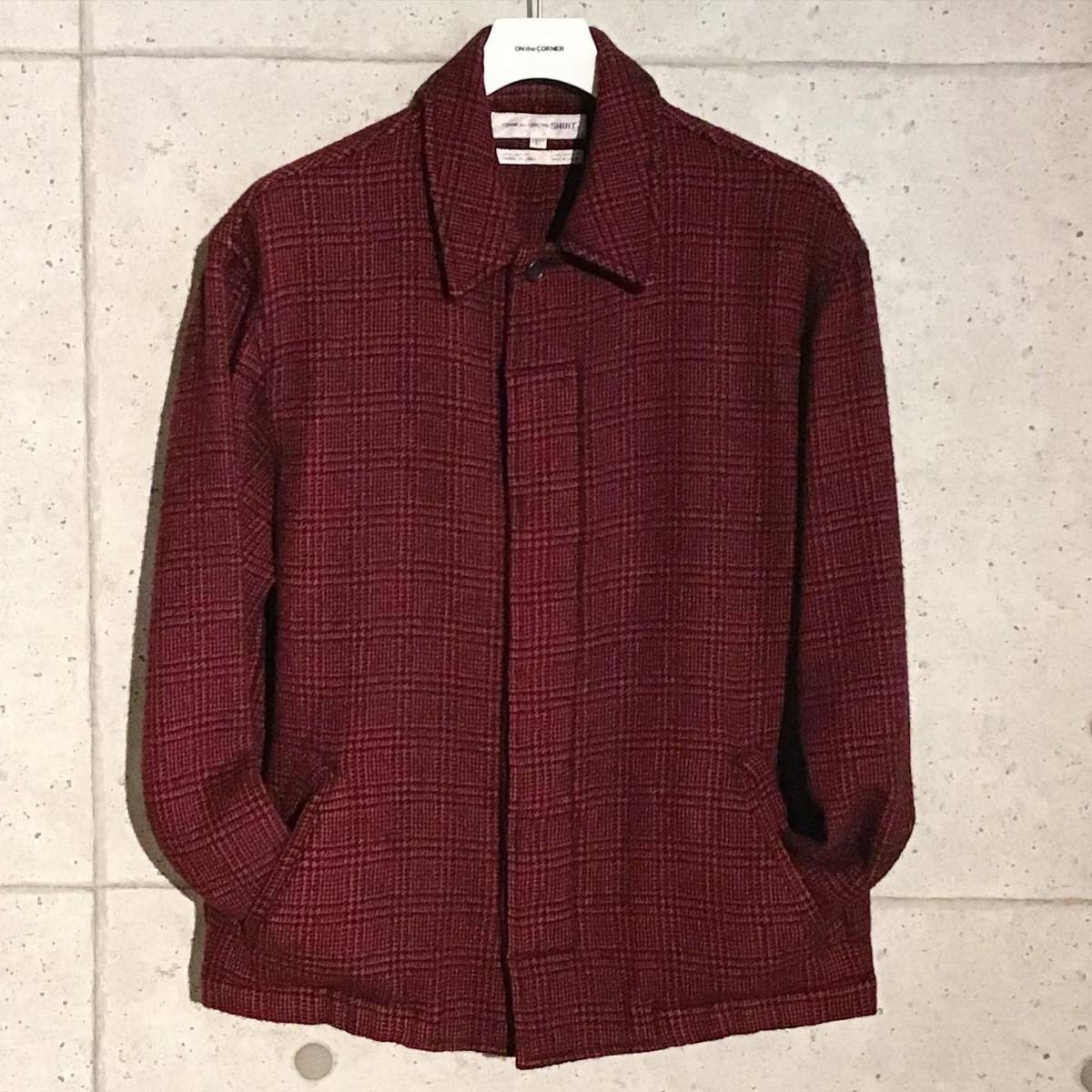 ONtheCORNER ITEM No.1283/COMMEdesGARCONS SHIRT コムデギャルソンシャツ 製品染め 縮絨ジャケット 90's size:L HOMMEPLUS オムプリュス