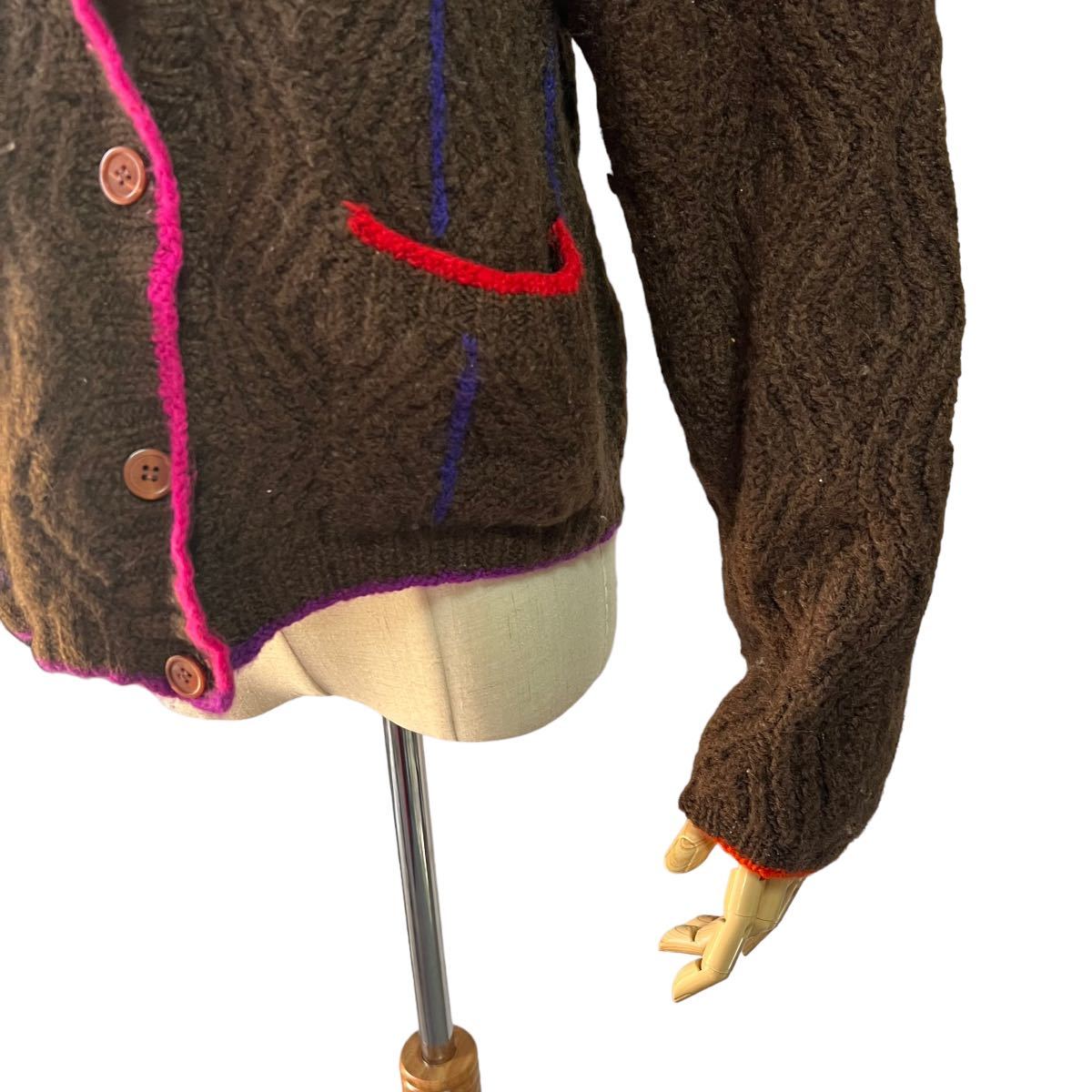 1970s】ビンテージ ハンドメイドニットセーター 刺繍 古着 ユーロ 