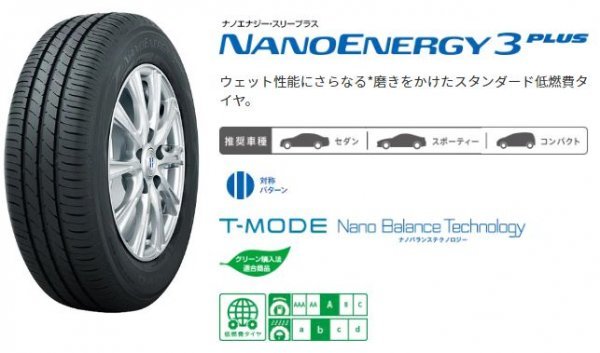 TOYO●215/60R16●NANOENERGY 3 PLUS (ナノエナジー スリープラス) 国産夏タイヤ4本セット 送料税込み28,800円_ホイールは付属しません。