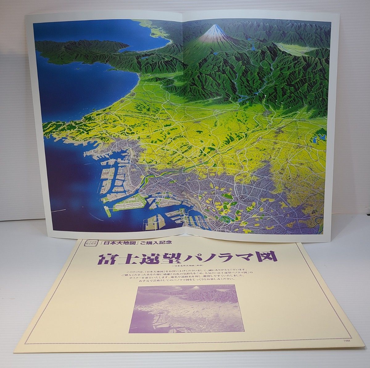 ユーキャン　 日本大地図　2020　 日本地図　日本海洋図　富士遠望パノラマ図