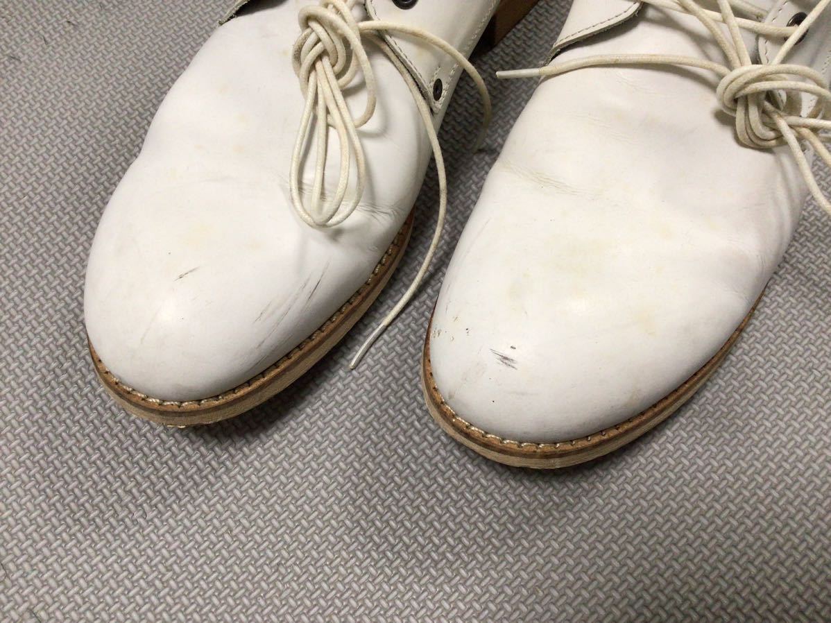 テットオム TETE HOMME ホワイト 白 レザー 革 皮 ブーツ シューズ 靴 6 26cmぐらい_画像2