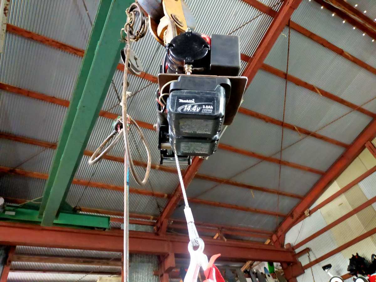 ワイヤレスバッテリー式電動ウィンチ ホイスト マキタバッテリー仕様