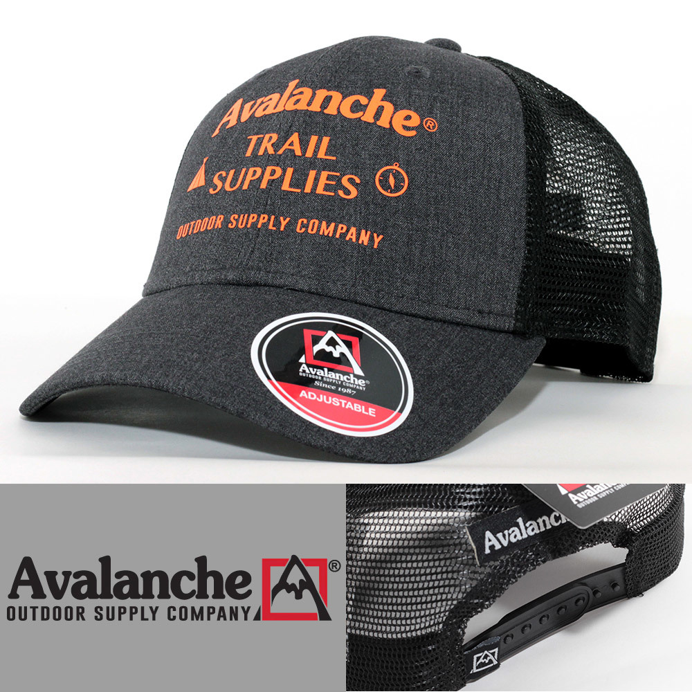 メッシュキャップ 帽子 メンズ アバランチ Avalanche Trail Supplies Trucker Hat ダークグレー 1RTGX アジャスタブル USA_Avalanche Trail Supplies Trucker Hat